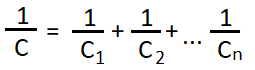 Formula for N capacitors in series