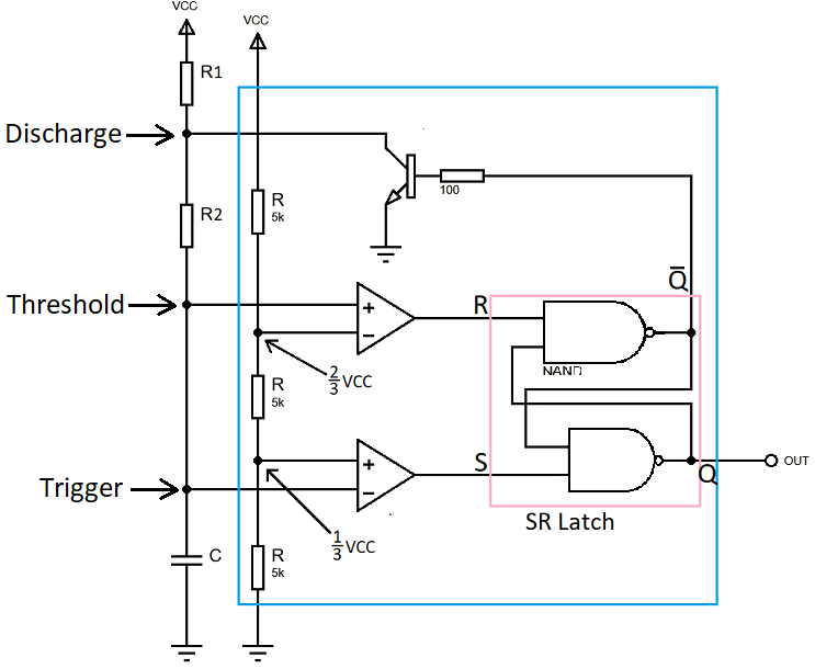 555 timer circuit diagram in astable mode