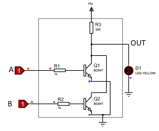 NOR gate Implementation using transistors