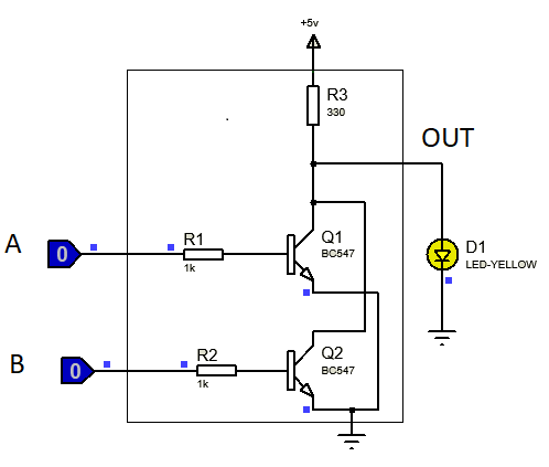 NOR gate using transistors
