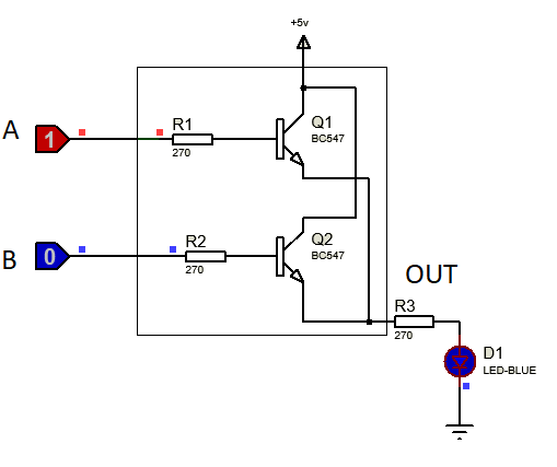 Implementing OR gate using transistors 